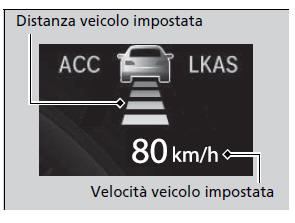 Controllo di velocità di crociera adattativo (ACC) con funzione mantenimento a bassa velocità (LSF)