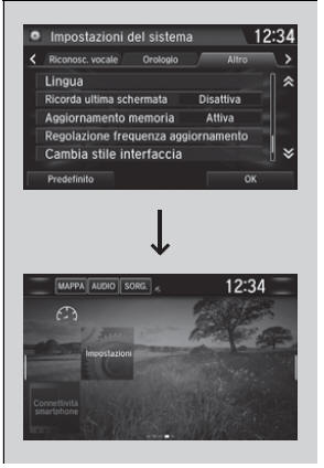 Modifica dell'interfaccia della schermata