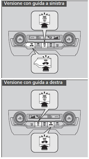 Sbrinamento del parabrezza e dei finestrini