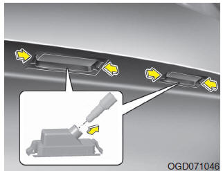 Sostituzione lampadina luce targa