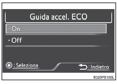 Visualizzazione impostazioni