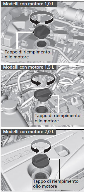 Aggiunta di olio motore
