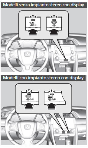 Lunotto termico/Specchietto retrovisore riscaldato Pulsante