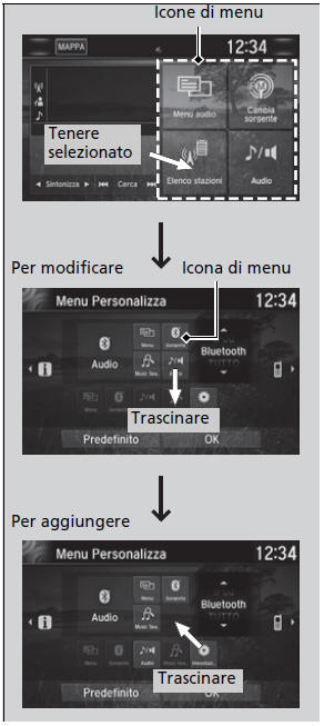 Menu Personalizza