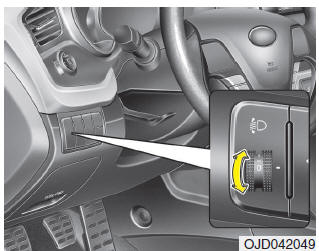 Regolatore altezza fari (se in dotazione)