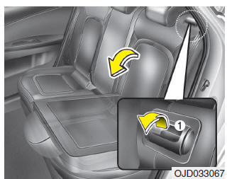 Per abbassare lo schienale del sedile posteriore (3 porte):