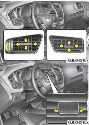 Selezione modalità di distribuzione aria