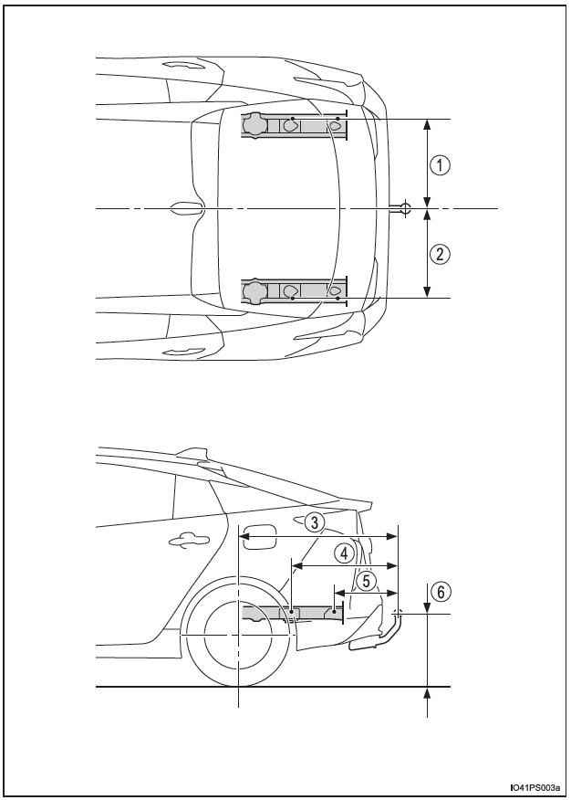 Posizioni d'installazione del gancio/staffa di traino e della sfera del gancio